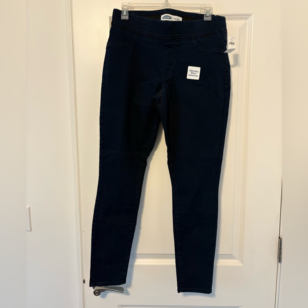 Old Navy Dark Blue Super Skinny Mid-Rise Jeans
